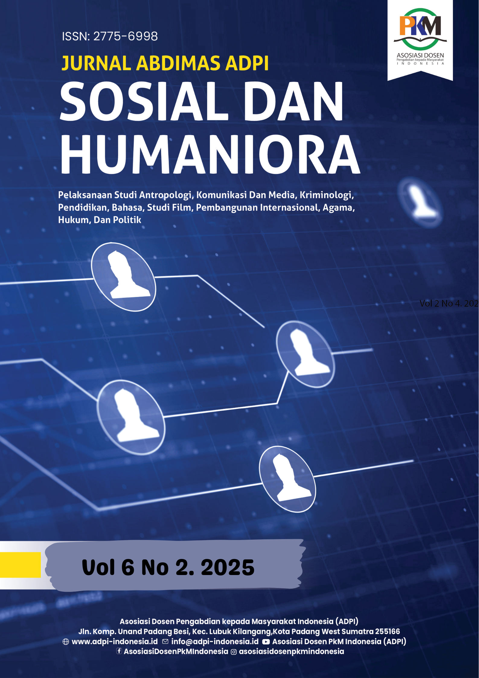 					View Vol. 6 No. 2 (2025): Jurnal Abdimas ADPI Sosial dan Humaniora
				